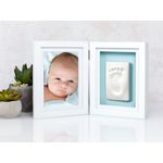 Market - Cadouri - Rame si albume foto - Pearhead - Kit rama foto dubla cu amprenta mulaj manuta sau piciorus - alba - Infinity.ro