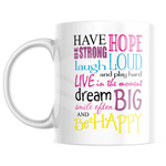 Casa si Gradina - Bucatarie si vesela - Cani si pahare - Cani si cesti - Cana personalizata cu mesaj "Be happy" 250 ml - Infinity.ro