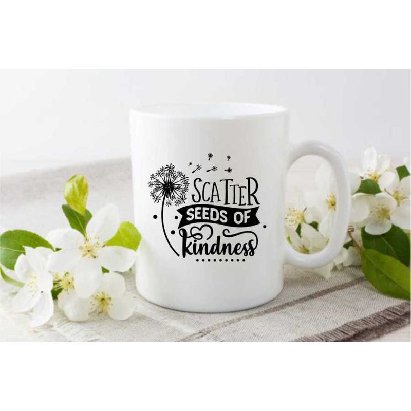 Casa si Gradina - Bucatarie si vesela - Cani si pahare - Cani si cesti - Cana cu mesaj "Scatter seeds of kindness" 300 ml - Infinity.ro