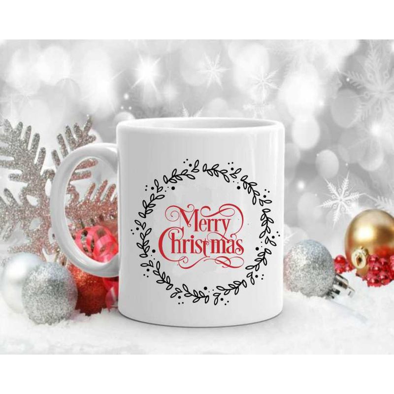 Casa si Gradina - Bucatarie si vesela - Cani si pahare - Cani si cesti - Cana cu mesaj "Merry Christmas" round 300 ml - Infinity.ro