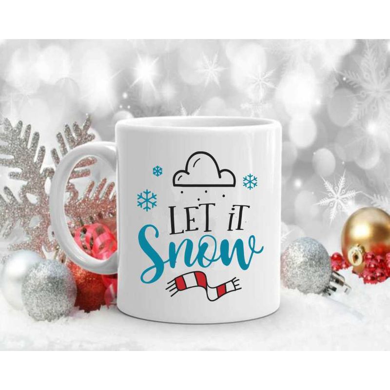 Casa si Gradina - Bucatarie si vesela - Cani si pahare - Cani si cesti - Cana cu mesaj "Let it snow" - 300 ml - Infinity.ro