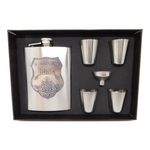 Market - Cadouri - Cadouri personalizate - Set plosca cu palnie si 4 pahare din inox in cutie eleganta "Pentru cel mai bun Bunic" - Infinity.ro