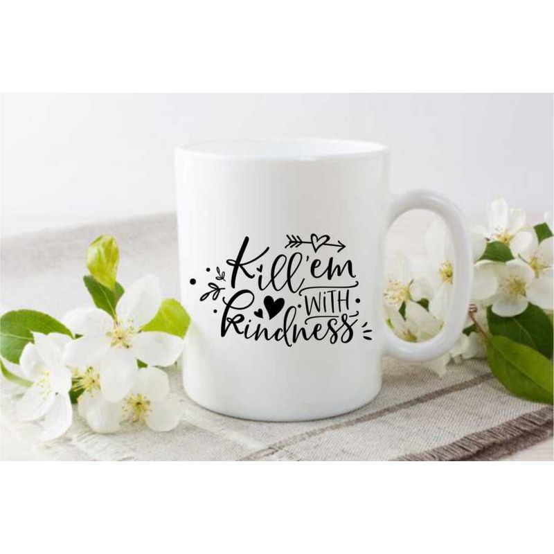 Casa si Gradina - Bucatarie si vesela - Cani si pahare - Cani si cesti - Cana cu mesaj "Kill'em with kindness" 300 ml - Infinity.ro
