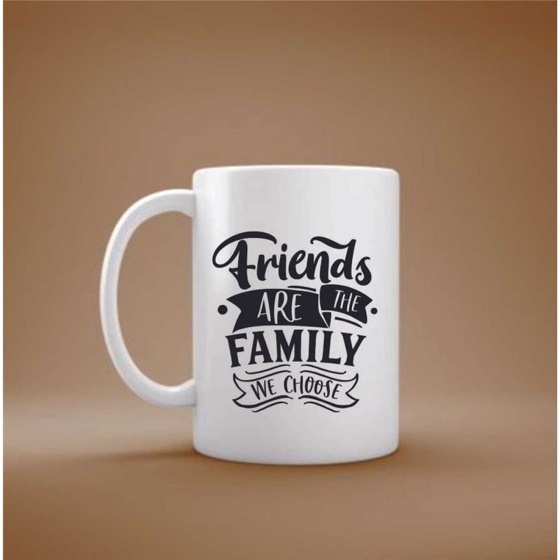 Casa si Gradina - Bucatarie si vesela - Cani si pahare - Cani si cesti - Cana cu mesaj "Friends are the family we choose" 300 ml - Infinity.ro