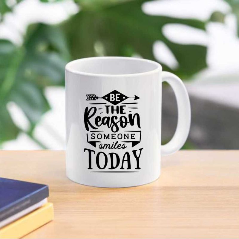 Casa si Gradina - Bucatarie si vesela - Cani si pahare - Cani si cesti - Cana cu mesaj "Be the reason someone smilies today" 300 ml - Infinity.ro