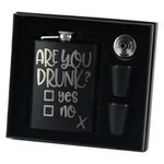 Market - Cadouri - Cadouri personalizate - Set cadou "Are you Drunk", plosca, palnie, si 2 pahare - Infinity.ro