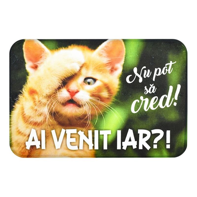 Casa si Gradina - Textile si covoare - Covoare - Covoare casa - Covoras din plus de interior „Nu pot sa cred! Ai venit iar?!” Pisica - Infinity.ro