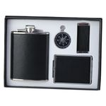 Market - Cadouri - Cadouri personalizate - Set cadou pentru barbati, negru, – Plosca, tabachiera, bricheta, busola - Infinity.ro