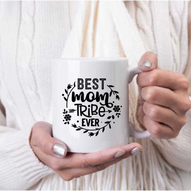 Casa si Gradina - Bucatarie si vesela - Cani si pahare - Cani si cesti - Cana cu mesaj - "Best mam tribe ever" 300 ml - Infinity.ro