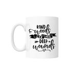 Casa si Gradina - Bucatarie si vesela - Cani si pahare - Cani si cesti - Cana cu mesaj "Kind words cand heal deep wounds" 300 ml - Infinity.ro