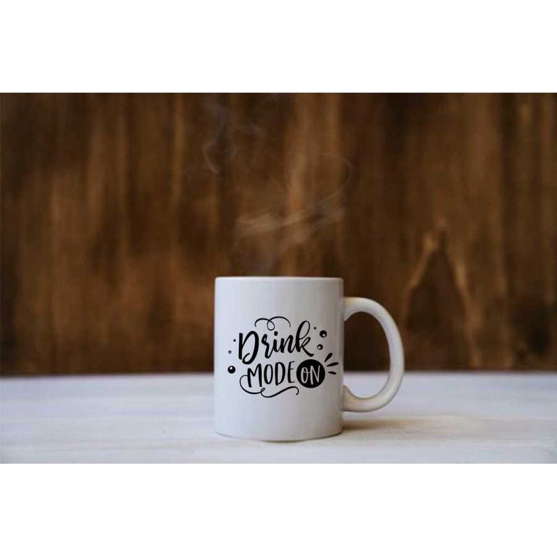 Casa si Gradina - Bucatarie si vesela - Cani si pahare - Cani si cesti - Cana cu mesaj "Drink mode on" 300 ml - Infinity.ro