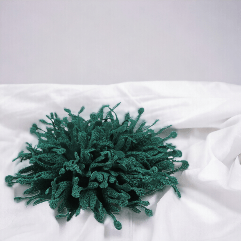 Casa si Gradina - Decoratiuni - DIY - Articole mercerie - Floare textila pentru lipit sau cusut pe haine, diametru 10 cm, Verde inchis - Infinity.ro