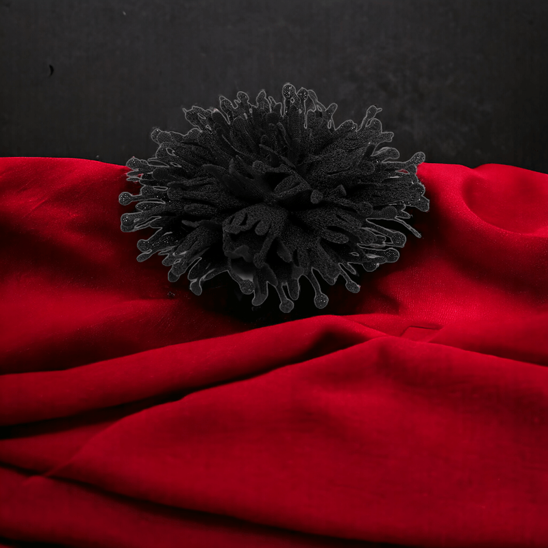 Casa si Gradina - Decoratiuni - DIY - Articole mercerie - Floare textila pentru lipit sau cusut pe haine, diametru 10 cm, Negru - Infinity.ro