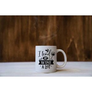 Cana cu mesaj "I tend to wine a lot" 300 ml