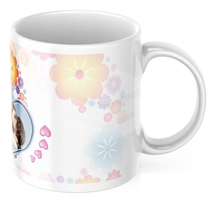 Casa si Gradina - Bucatarie si vesela - Cani si pahare - Cani si cesti - Cana personalizata cu 1 fotografie si mesaj, 2 inimi, 250 ml - Infinity.ro