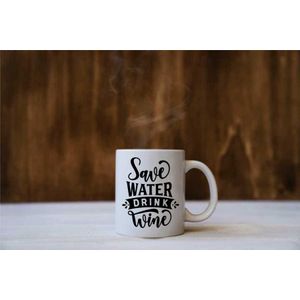 Cana cu mesaj "Save water drink wine" 300 ml