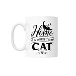 Casa si Gradina - Bucatarie si vesela - Cani si pahare - Cani si cesti - Cana cu mesaj "Home is where the cat is" - 300 ml - Infinity.ro