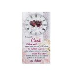 Casa si Gradina - Decoratiuni - Tablouri - Tablou decorativ cu mesaj si ceas - inimi 50 x 27 cm - Infinity.ro