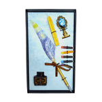 Carti si Birotica - Birotica - Instrumente de scris - Pixuri si stilouri - Set stilou caligrafie cu pana, 5 rezerve colorate, ceara si sigiliu - Infinity.ro