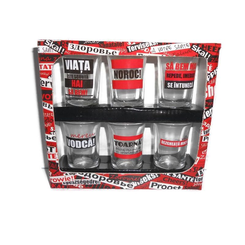 Casa si Gradina - Bucatarie si vesela - Cani si pahare - Pahare - Set pahare shot cu mesaje haiose - Infinity.ro