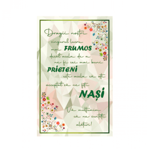 Tablou decorativ cu mesaj pentru nasi, 26 cm