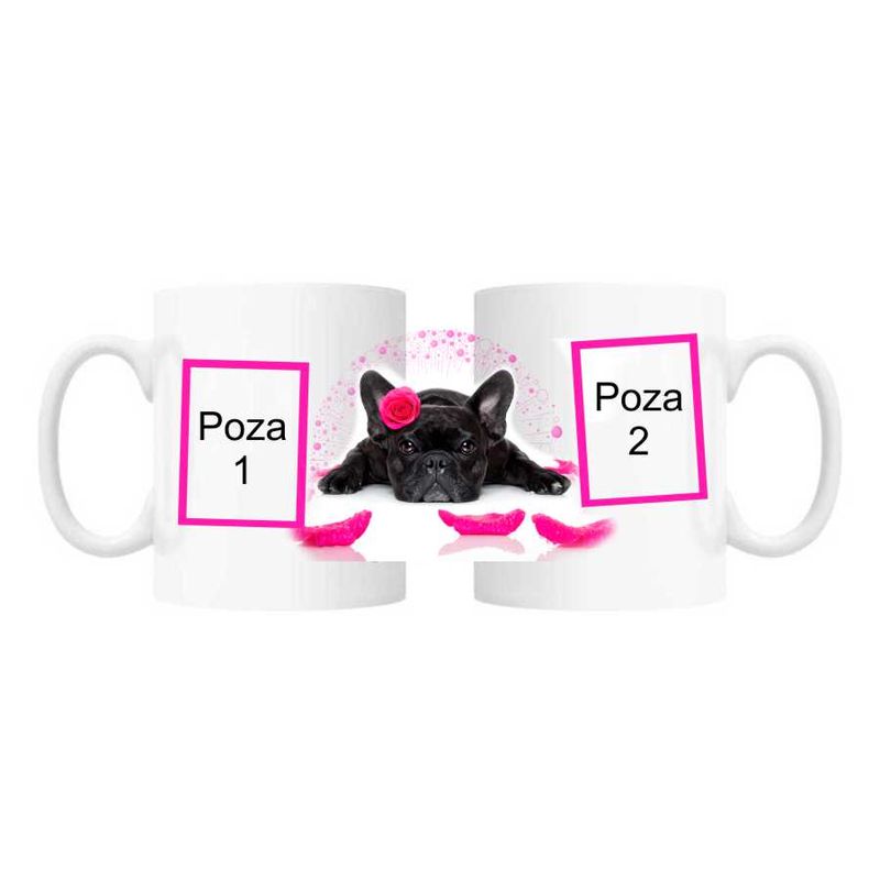 Casa si Gradina - Bucatarie si vesela - Cani si pahare - Cani si cesti - Cana personalizata Catel cu 2 fotografii, 300 ml - Infinity.ro