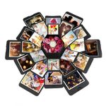 Market - Cadouri - Cadouri personalizate - Cutie exploziva personalizata cu fotografii, hexagonala culoare neagra, 40 x 40 x 43 cm - Infinity.ro