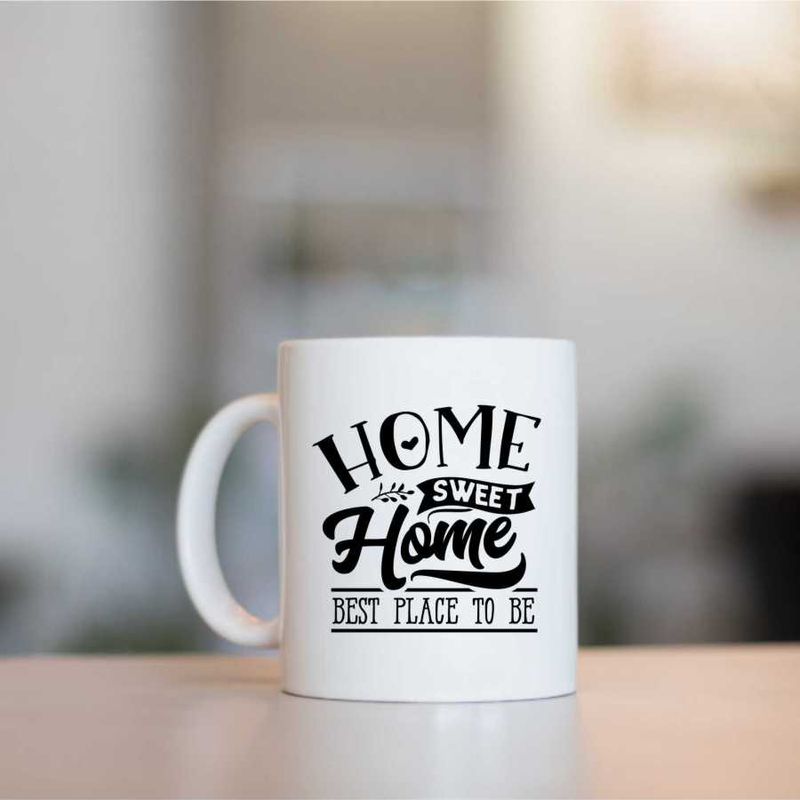 Casa si Gradina - Bucatarie si vesela - Cani si pahare - Cani si cesti - Cana cu mesaj "Home sweet home Best place to be" 300 ml - Infinity.ro