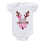 Market - Cadouri - Cadouri personalizate - Body alb personalizat "My First Christmas 2022" fetita, 0-12luni - Infinity.ro