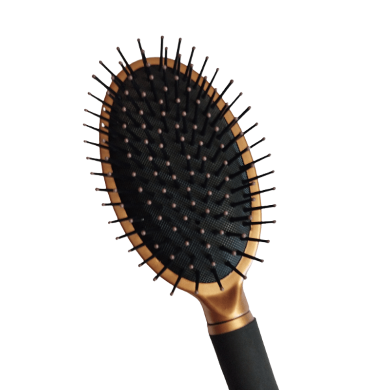 Ingrijire personala si Cosmetice - Aparate & accesorii ingrijire personala - Aparate cosmetice - Aparate intretinere si ingrijire corporala - Perie de Par Ovala cu Pernita din ABS si Metal cu Maner din Cauciuc Siliconat 23 x 8 cm G Glixicom® - Infinity.ro