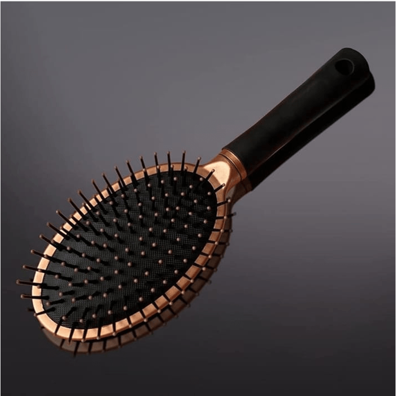 Ingrijire personala si Cosmetice - Aparate & accesorii ingrijire personala - Aparate cosmetice - Aparate intretinere si ingrijire corporala - Perie de Par Ovala cu Pernita din ABS si Metal cu Maner din Cauciuc Siliconat 23 x 8 cm G Glixicom® - Infinity.ro