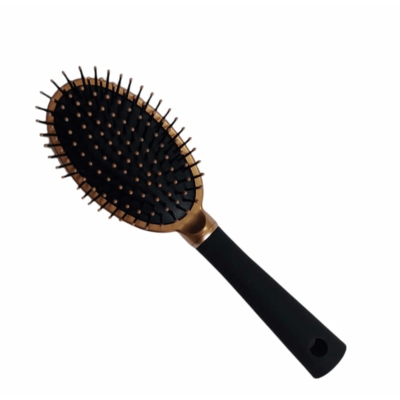 Ingrijire personala si Cosmetice - Aparate & accesorii ingrijire personala - Aparate cosmetice - Aparate intretinere si ingrijire corporala - Perie de Par Ovala cu Pernita din ABS si Metal cu Maner din Cauciuc Siliconat 23 x 8 cm G Glixicom® - Infinity.ro