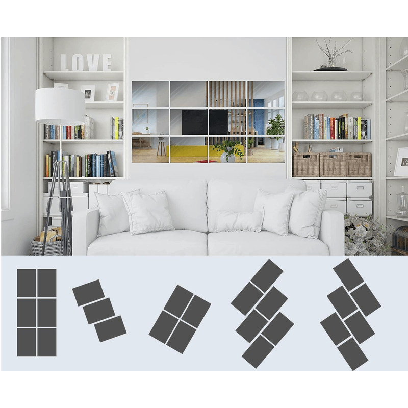 Casa si Gradina - Decoratiuni - Decoratiuni perete - Set 6 Oglinzi Acrilice Autoadezive Model Dreptunghi 10 x 15 cm G Glixicom® - Infinity.ro