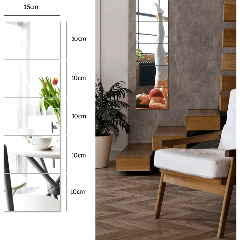 Casa si Gradina - Decoratiuni - Decoratiuni perete - Set 18 Oglinzi Acrilice Autoadezive Model Dreptunghi 10 x 15 cm G Glixicom® - Infinity.ro