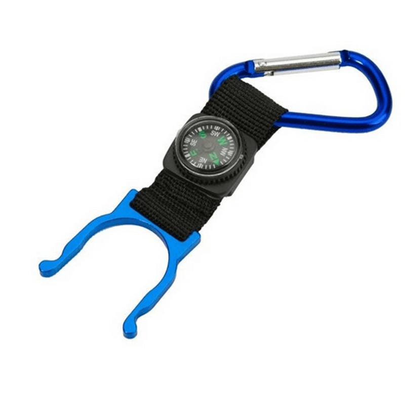 Sport si Outdoor - Camping - Accesorii camping si drumetii - Breloc cu Busola si Suport pentru Sticla cu Agatatoare de tip Carabina 13 x 3 cm Sarcina Maxima 10 Kg G Glixicom® - Infinity.ro