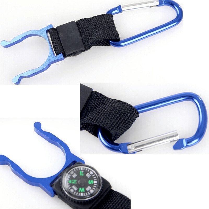Sport si Outdoor - Camping - Accesorii camping si drumetii - Breloc cu Busola si Suport pentru Sticla cu Agatatoare de tip Carabina 13 x 3 cm Sarcina Maxima 10 Kg G Glixicom® - Infinity.ro