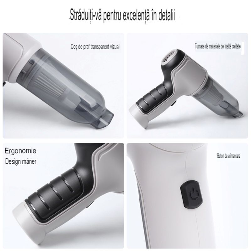 Electronice si Electrocasnice - Ingrijirea locuintei - Aspiratoare - Aspirator de mana fara fir multifunctional 3in1, 9000PA, 120W, cu filtru Hepa pentru masina, birou, casa, - Infinity.ro