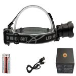 Casa si Gradina - Corpuri si surse de iluminat - Iluminat exterior - Lanterne - Lanterna de cap LED XHP160 Ultra-Bright , IdeallStore®, zoom, intensitate interschimbabila, aluminiu, negru - Infinity.ro