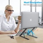 Laptop, Telefoane si Tablete - Laptopuri si accesorii - Accesorii Laptop - Standuri/Coolere notebook - Suport reglabil pentru laptop, Koopsio, compatibil Macbook, iPad sau tableta, saculet portabil inclus, Aluminiu - Infinity.ro