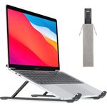 Laptop, Telefoane si Tablete - Laptopuri si accesorii - Accesorii Laptop - Standuri/Coolere notebook - Suport reglabil pentru laptop, Koopsio, compatibil Macbook, iPad sau tableta, saculet portabil inclus, Aluminiu - Infinity.ro