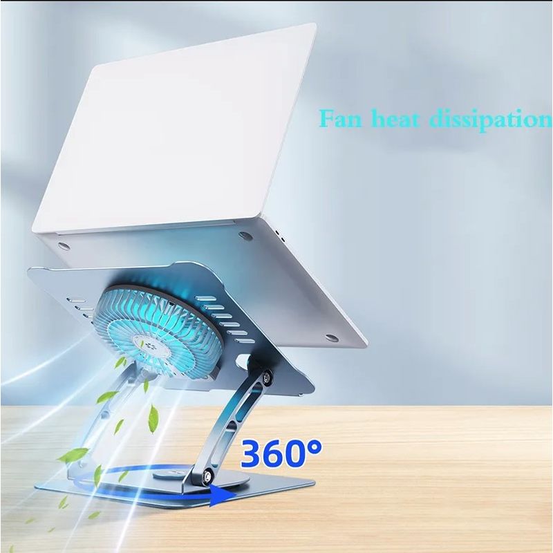 Laptop, Telefoane si Tablete - Laptopuri si accesorii - Accesorii Laptop - Standuri/Coolere notebook - Stand pentru laptop si tableta rotativ 360° grade, Koopsio, aluminiu, anti-alunecare, racire rapida si eficienta - Infinity.ro