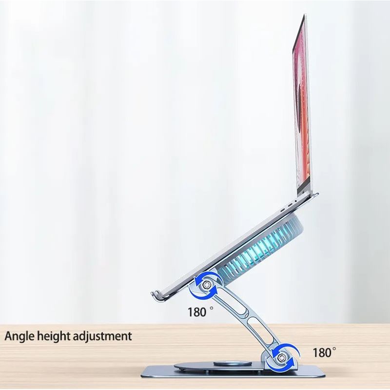 Laptop, Telefoane si Tablete - Laptopuri si accesorii - Accesorii Laptop - Standuri/Coolere notebook - Stand pentru laptop si tableta rotativ 360° grade, Koopsio, aluminiu, anti-alunecare, racire rapida si eficienta - Infinity.ro