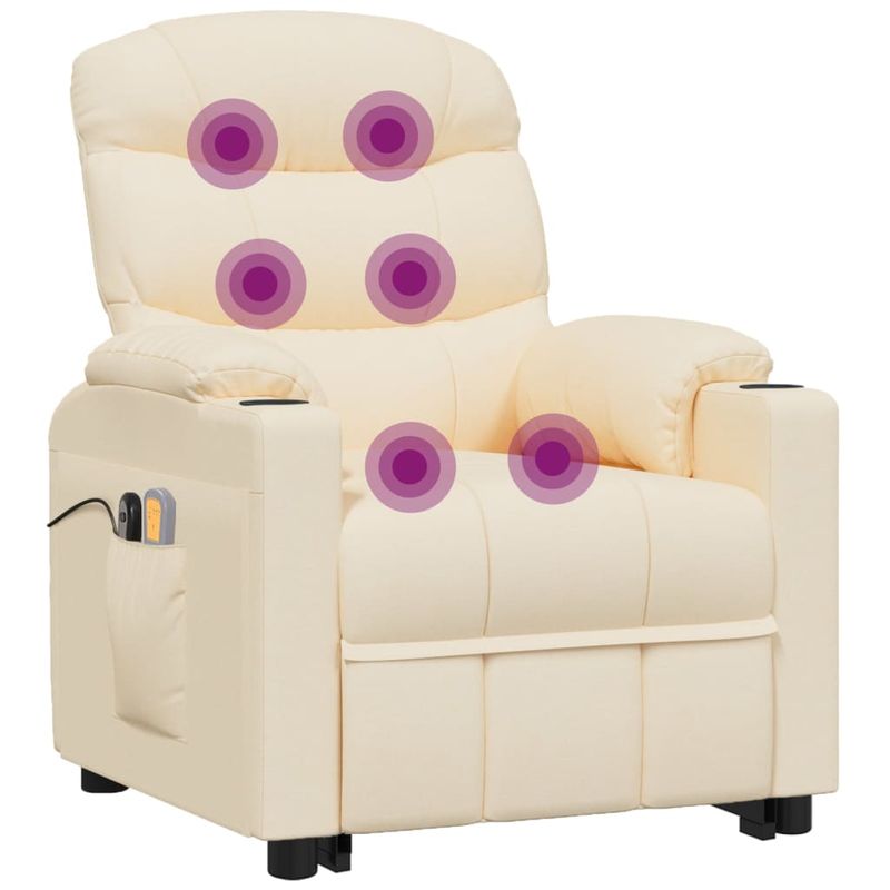 Ingrijire personala si Cosmetice - Sanatate si wellness - Articole wellness - Fotolii de masaj - Fotoliu de masaj cu ridicare, crem, material textil - Infinity.ro