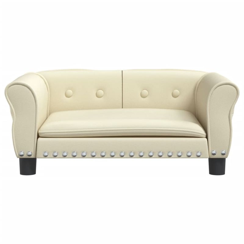 Petshop - Accesorii petshop - Culcusuri si custi - Culcusuri si saltele - Pat de caini, crem, 70x45x30 cm, piele ecologica - Infinity.ro