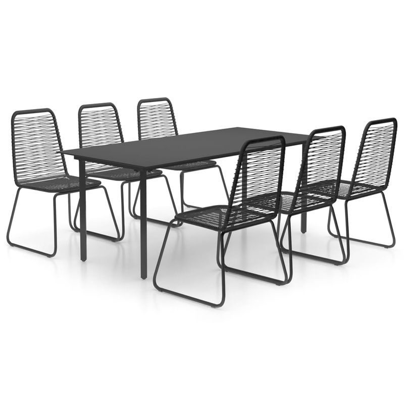 Casa si Gradina - Gradina si terasa - Mobilier exterior - Seturi mobila gradina - Set mobilier de gradina, 7 piese, negru, ratan PVC - Infinity.ro