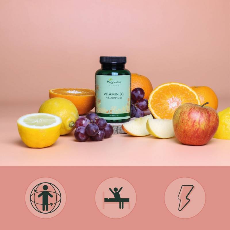 Ingrijire personala si Cosmetice - Sanatate si wellness - Suplimente alimentare - Vitamine si minerale - Vegavero Nicotinamide (Vitamin B3) 500 mg, 180 Capsule - Infinity.ro