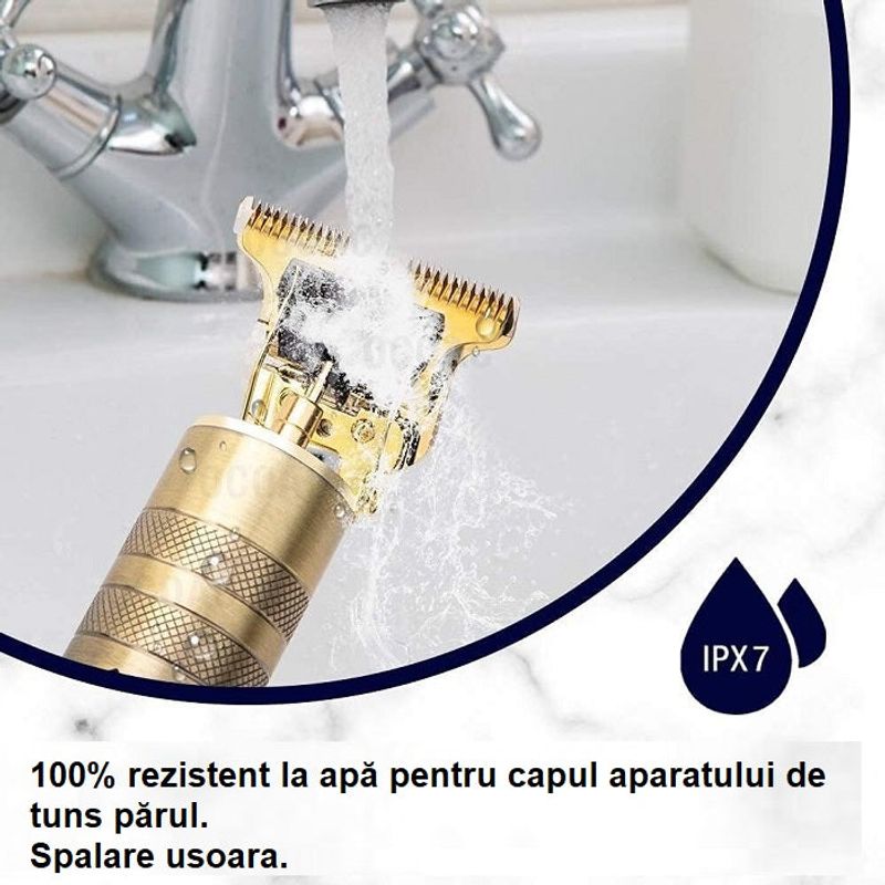 Ingrijire personala si Cosmetice - Aparate & accesorii ingrijire personala - Aparate de ras si tuns - Aparate de tuns - Masina profesionala de tuns barba si contur,Fara fir/Portabil, Auriu - Auriu - Infinity.ro