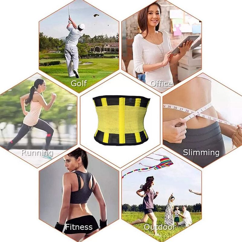 Sport si Outdoor - Echipament Sportiv - Imbracaminte sport - Kimonouri si centuri - Centura abdominala modelatoare din neopren, Galben, Marimea M - Infinity.ro