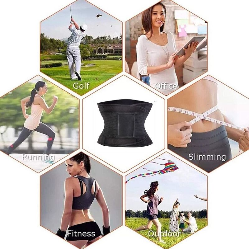Sport si Outdoor - Echipament Sportiv - Imbracaminte sport - Kimonouri si centuri - Centura abdominala modelatoare din neopren, Negru, Marimea XL - Infinity.ro