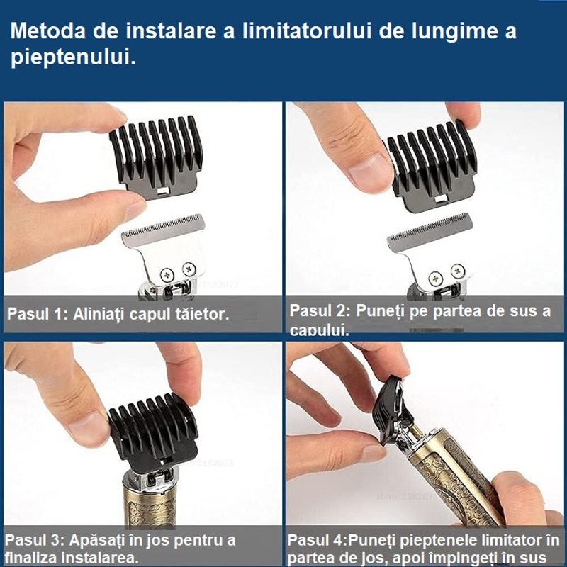 Ingrijire personala si Cosmetice - Aparate & accesorii ingrijire personala - Aparate de ras si tuns - Aparate de tuns - Masina profesionala de tuns barba si contur,Fara fir/Portabil, Auriu - Auriu - Infinity.ro